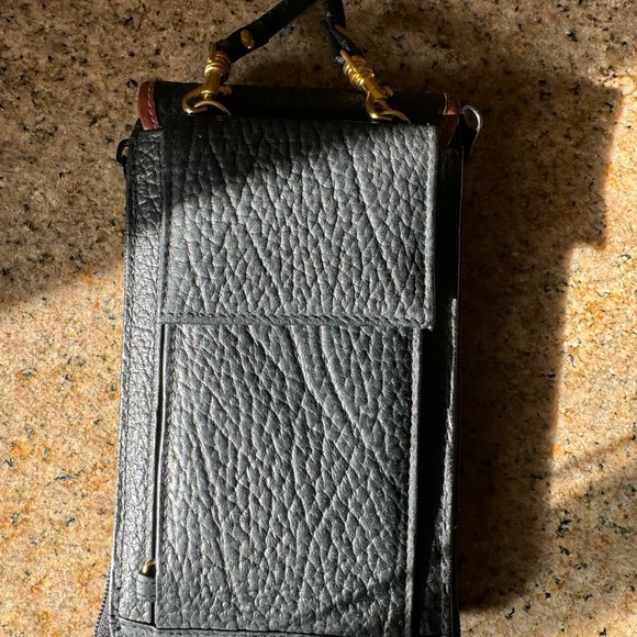 Crossbody cellphone wallet. GENUINE LEATHER crossbody phone bag - Picture 10 of 11